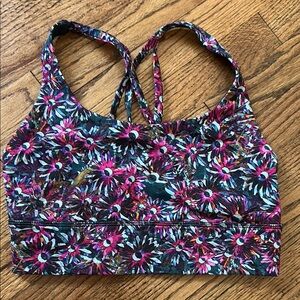 Lululemon energy longline floral sports bra- size 6